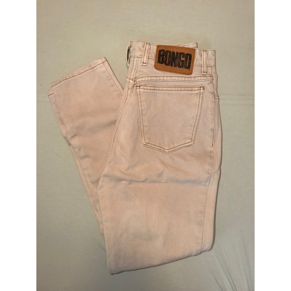 Vintage Bongo  Gene Montesano High Waisted Tapered Jeans Tan Size 11 Made in USA